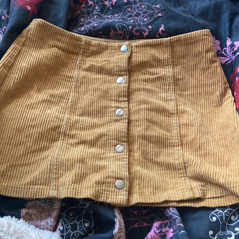Khaki button up skirt